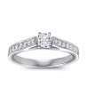 The Queen Diamond - 0,50 ct diament centralny + 0,64 ct kamienie boczne Pierścionek z diamentem z białego złota