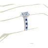 The Queen Diamond - 0,70 ct diament centralny + 0,20 ct kamienie boczne / 0,20 ct Szafir Pierścionek z diamentem z białego złota
