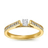 The Queen Diamond - 0,30 ct diament centralny + 0,48 ct kamienie boczne Pierścionek z diamentem z żółtego złota