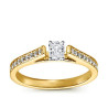 The Queen Diamond - 0,40 ct diament centralny + 0,48 ct kamienie boczne Pierścionek z diamentem z żółtego złota