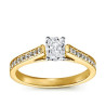 The Queen Diamond - 1,00 ct diament centralny + 0,48 ct kamienie boczne Pierścionek z diamentem z żółtego złota