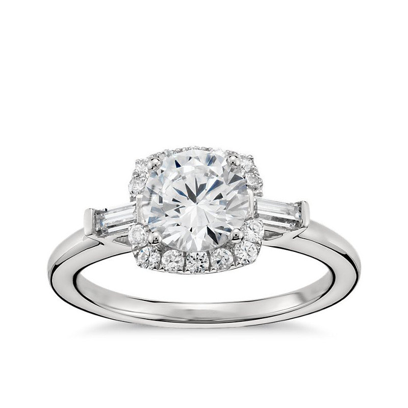 The Queen Diamond 1,00 ct diament centralny + 0,23 ct PIERŚCIONEK HALO Z BIAŁEGO ZŁOTA