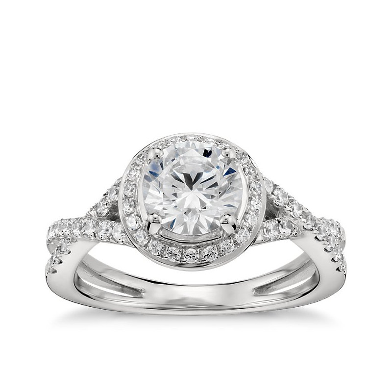 The Queen Diamond 1,00 ct diament centralny + 0,31 ct PIERŚCIONEK HALO Z BIAŁEGO ZŁOTA