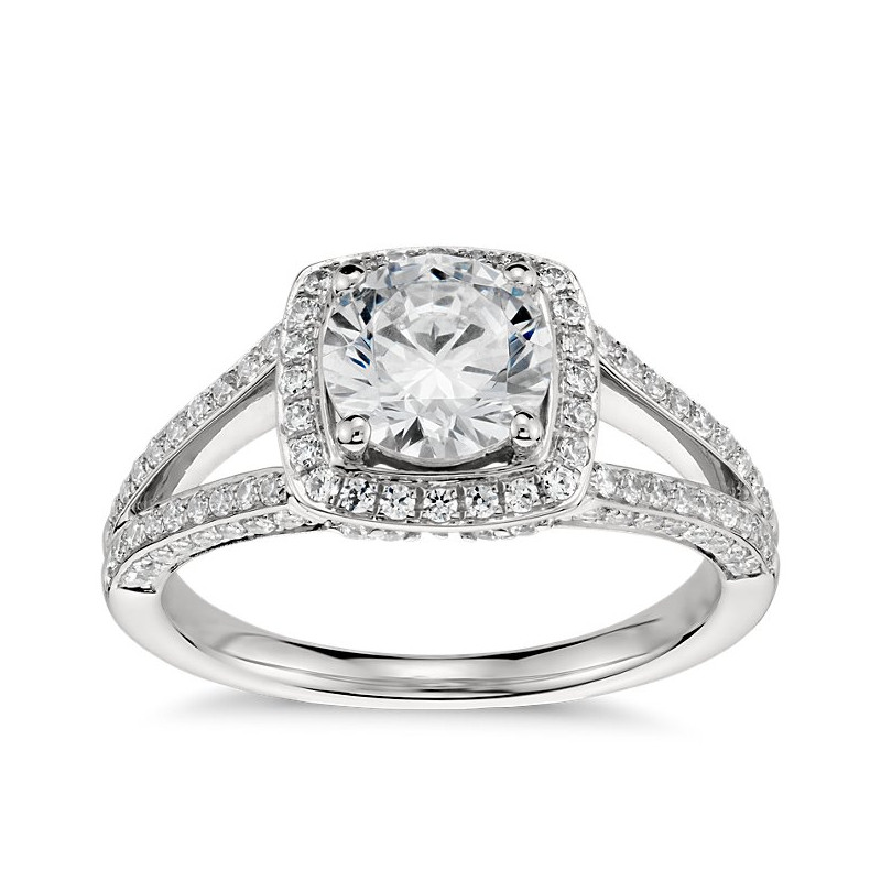 The Queen Diamond 1,00 ct diament centralny + 0,48 ct PIERŚCIONEK HALO Z BIAŁEGO ZŁOTA