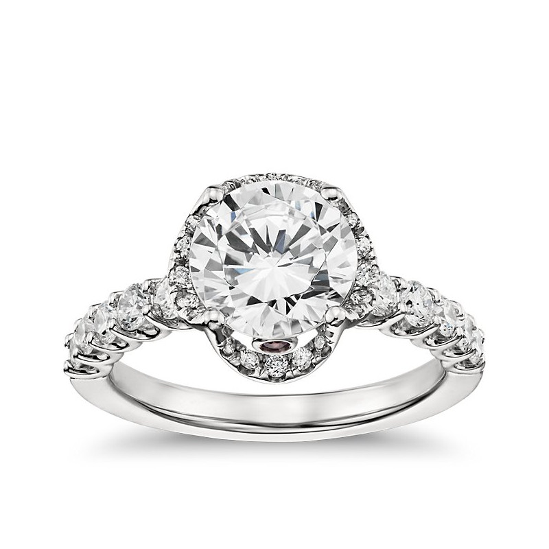 The Queen Diamond 1,00 ct diament centralny + 0,65 ct PIERŚCIONEK HALO Z BIAŁEGO ZŁOTA