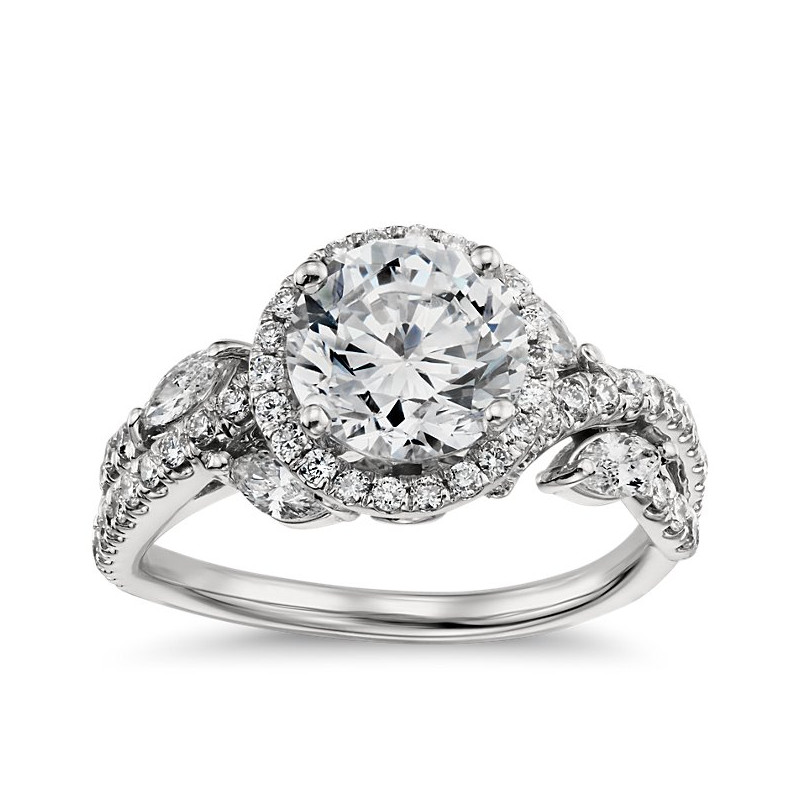 The Queen Diamond 1,00 ct diament centralny + 0,89 ct PIERŚCIONEK HALO Z BIAŁEGO ZŁOTA