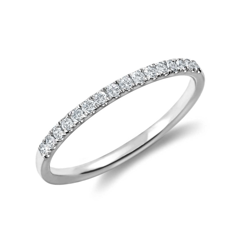 Original Empire 0,14 ct Obrączka z diamentami z białego złota