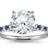 The Queen Diamond - 2,50 ct diament centralny + 0,20 ct kamienie boczne / 0,20 ct Szafir Pierścionek z diamentem z białego złota