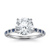 The Queen Diamond - 3,00 ct diament centralny + 0,20 ct kamienie boczne / 0,20 ct Szafir Pierścionek z diamentem z białego złota
