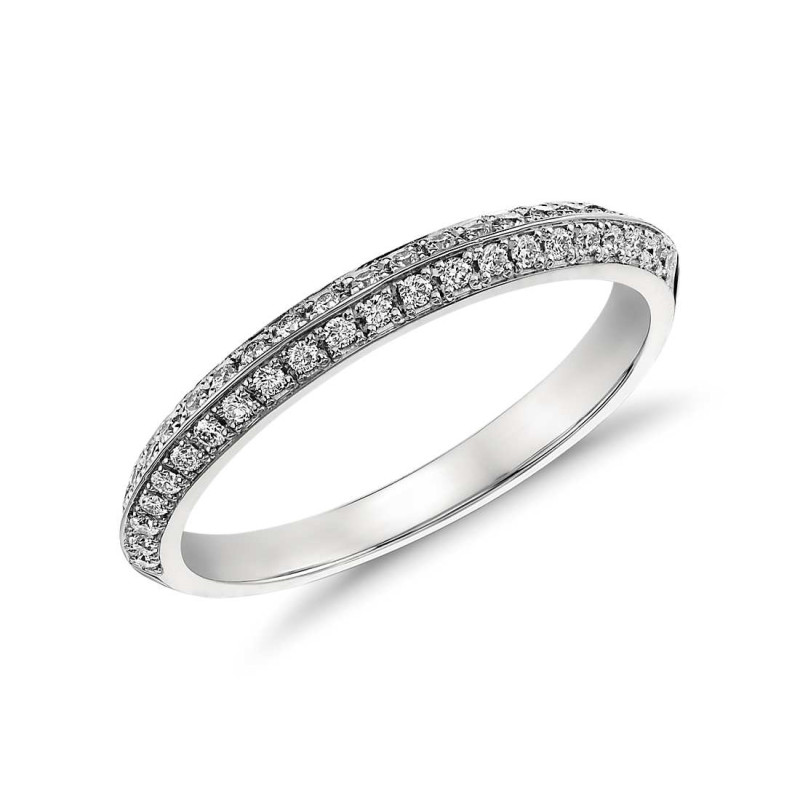 Original Empire 0,28 ct Obrączka z diamentami z białego złota