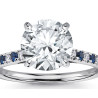 The Queen Diamond - 3,00 ct diament centralny + 0,20 ct kamienie boczne / 0,20 ct Szafir Pierścionek z diamentem z białego złota