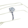 The Queen Diamond - 3,00 ct diament centralny + 0,20 ct kamienie boczne / 0,20 ct Szafir Pierścionek z diamentem z białego złota