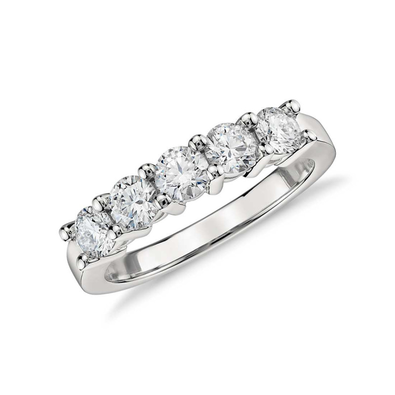 Original Empire 0,75 ct Obrączka z diamentami z białego złota