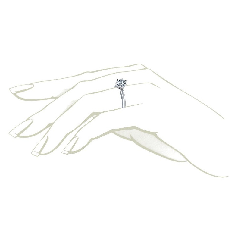 Original Empire - Pierścionek z diamentem 1,00ct (H Si1 VG VG) z białego złota