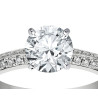 The Queen Diamond - 1,25 ct diament centralny + 0,64 ct kamienie boczne Pierścionek z diamentem z białego złota