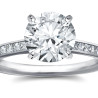 The Queen Diamond - 2,50 ct diament centralny + 0,60 ct kamienie boczne Pierścionek z diamentem z białego złota