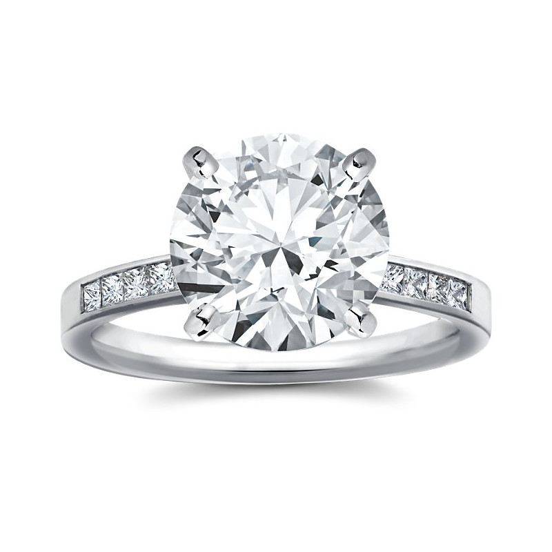 The Queen Diamond - 5,00 ct diament centralny + 0,60 ct kamienie boczne Pierścionek z diamentem z białego złota