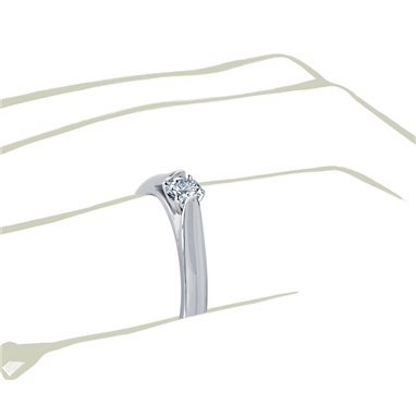 The Great 1884 - Pierścionek z diamentem z białego złota