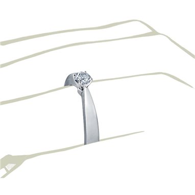 The Great 1884 - Pierścionek z diamentem z białego złota