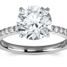 The Queen Diamond - 3,00 ct diament centralny + 0,36 ct kamienie boczne Pierścionek z diamentem z białego złota