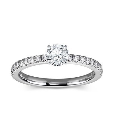 The Queen Diamond - diament centralny + 0,36 ct kamienie boczne Pierścionek z diamentem z białego złota