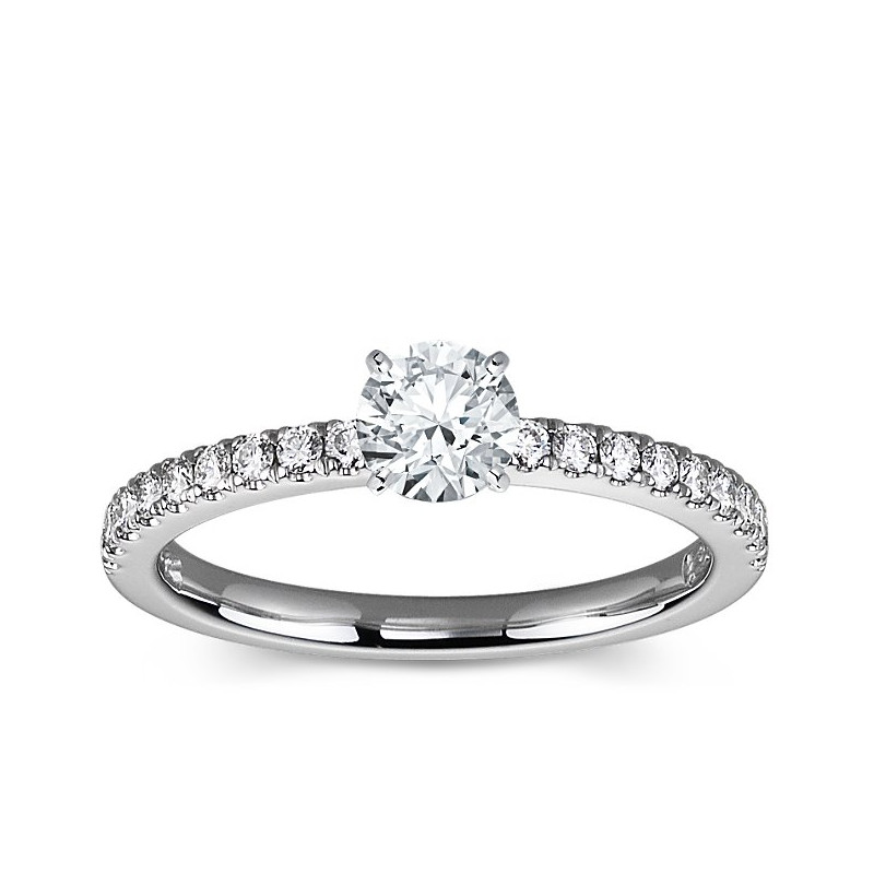 The Queen Diamond - diament centralny + 0,36 ct kamienie boczne Pierścionek z diamentem z białego złota