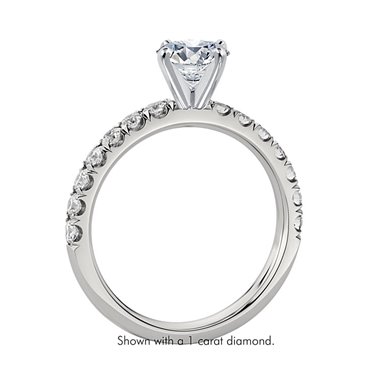 The Queen Diamond - diament centralny + 0,60 ct kamienie boczne Pierścionek z diamentem z białego złota
