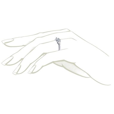 The Queen Diamond - diament centralny + 0,30 ct kamienie boczne Pierścionek z diamentem z białego złota