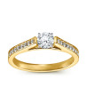 The Queen Diamond - 0,40 ct  diament centralny + 0,48 ct kamienie boczne Pierścionek z diamentem z żółtego złota