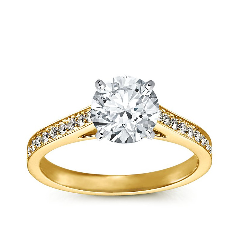 The Queen Diamond - 2,00 ct  diament centralny + 0,48 ct kamienie boczne Pierścionek z diamentem z żółtego złota