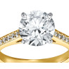 The Queen Diamond - 2,50 ct  diament centralny + 0,48 ct kamienie boczne Pierścionek z diamentem z żółtego złota