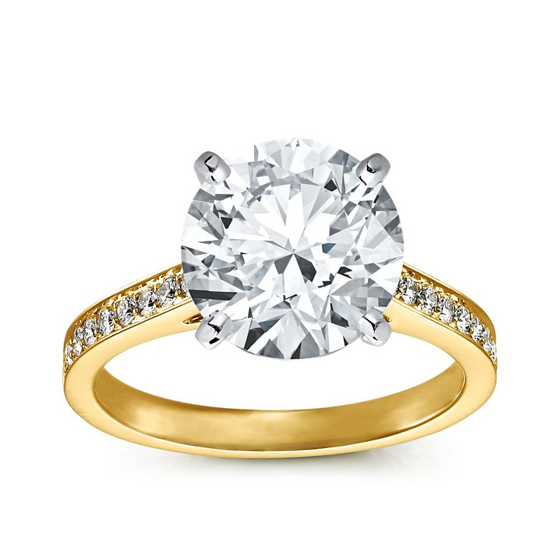 The Queen Diamond - 5,00 ct  diament centralny + 0,48 ct kamienie boczne Pierścionek z diamentem z żółtego złota