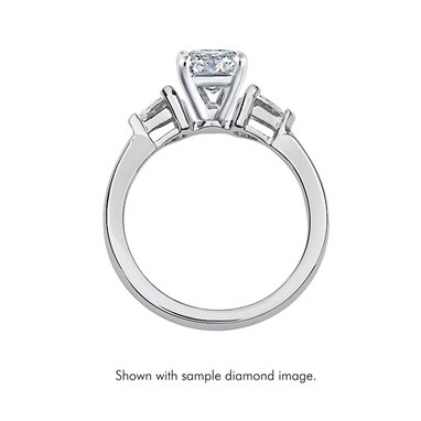 The Queen Diamond - 0,20 ct diament centralny + 0,30 ct kamienie boczne Pierścionek z diamentem z białego złota