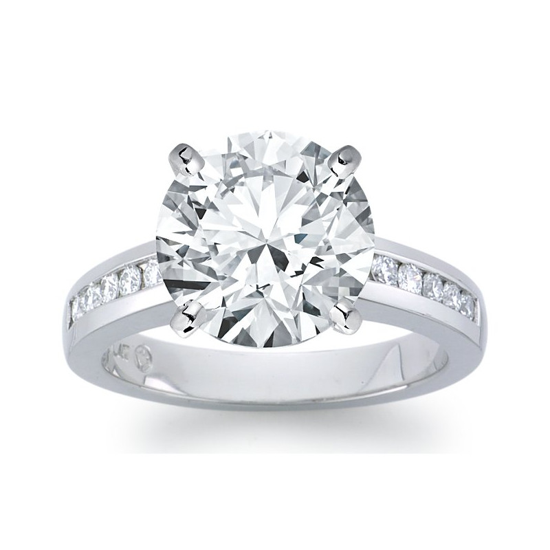 The Queen Diamond - 5,00 ct diament centralny + 0,60 ct kamienie boczne Pierścionek z diamentem z białego złota