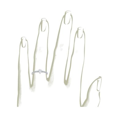 The Queen Diamond - 0,20 ct diament centralny + 0,42 ct kamienie boczne Pierścionek z diamentem z białego złota