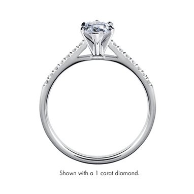 The Queen Diamond - 0,20 ct diament centralny + 0,42 ct kamienie boczne Pierścionek z diamentem z białego złota