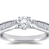 The Queen Diamond - 0,20 ct diament centralny + 0,48 ct kamienie boczne Pierścionek z diamentem z białego złota