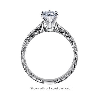 The Queen Diamond - 0,20 ct diament centralny + 0,48 ct kamienie boczne Pierścionek z diamentem z białego złota