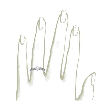 The Queen Diamond - 0,20 ct diament centralny + 0,48 ct kamienie boczne Pierścionek z diamentem z białego złota