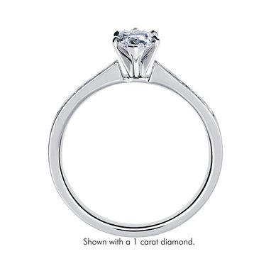 The Queen Diamond - 0,20 ct diament centralny + 0,60 ct kamienie boczne Pierścionek z diamentem z białego złota