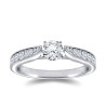 The Queen Diamond - 0,50 ct diament centralny + 0,48 ct kamienie boczne Pierścionek z diamentem z białego złota