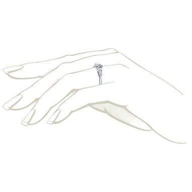 The Queen Diamond - 0,20 ct diament centralny + 0,30 ct kamienie boczne Pierścionek z diamentem z białego złota