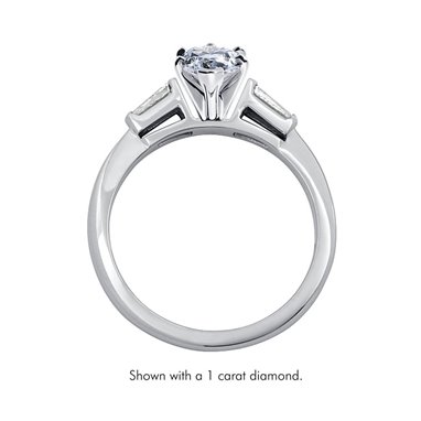 The Queen Diamond - 0,20 ct diament centralny + 0,30 ct kamienie boczne Pierścionek z diamentem z białego złota