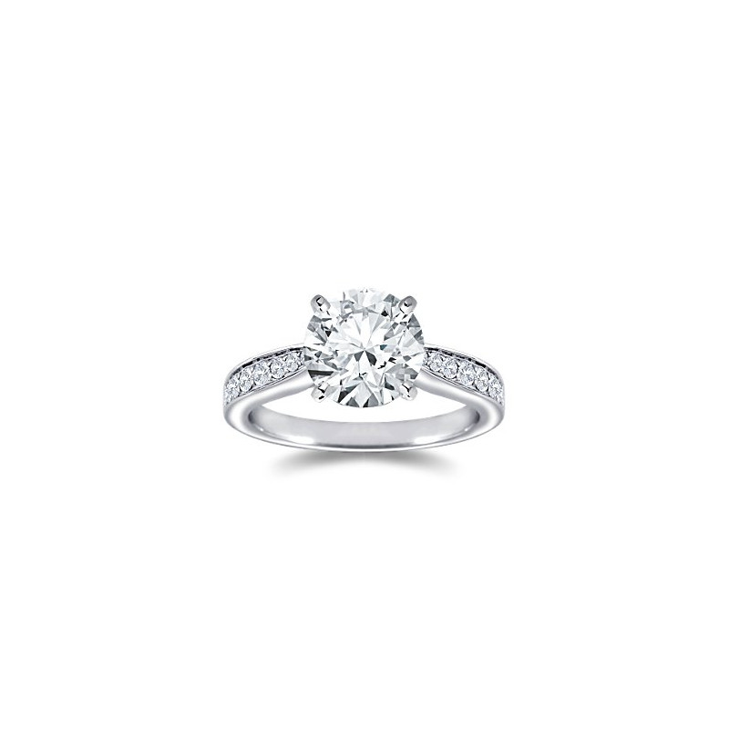 The Queen Diamond - 2,50 ct diament centralny + 0,48 ct kamienie boczne Pierścionek z diamentem z białego złota