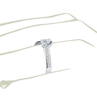 The Queen Diamond - 0,20 ct diament centralny + 0,60 ct kamienie boczne Pierścionek z diamentem owalnym