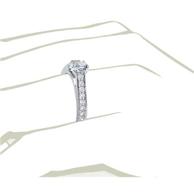 The Queen Diamond - 0,20 ct diament centralny + 0,64 ct kamienie boczne Pierścionek z diamentem owalnym