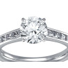 The Queen Diamond - 1,25 ct diament centralny + 0,40 ct kamienie boczne Pierścionek z diamentem z białego złota