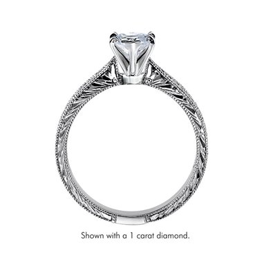 The Queen Diamond - 0,20 ct diament centralny + 0,48 ct boczne Pierścionek z diamentem w kształcie serca