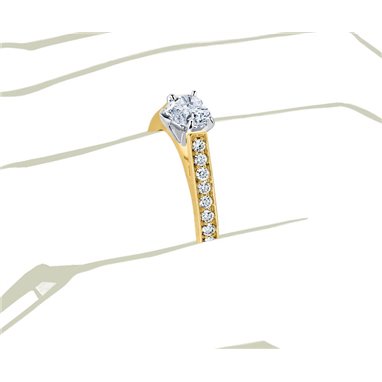 The Queen Diamond - 0,20 ct diament centralny + 0,48 ct boczne Pierścionek z diamentem w kształcie serca