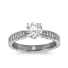 The Queen Diamond - 1,00 ct diament centralny + 0,48 ct kamienie boczne Pierścionek z diamentem z białego złota